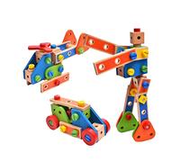 UKCOCO Blocs D'assemblage D'écrous en Bois Créatifs pour Garçon Et Filles, Taille Mini, Jouet Éducatif Amovible à Assembler par Vis, Kit Créatif pour Développement Sensoriel Et Apprentissage Pratique
