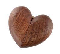 UKCOCO Boîte à Bagues Pratique pour Rangement Sécurisé des Anneaux Forme de Cœur Élégante et Créative en Bois avec Aimant et Mousse