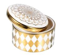 UKCOCO Boîte à Bijoux Céramique Ronde Petite Boîte de Rangement Décorative pour Bagues Boucles Doreilles et Colliers Organiseur Compact pour Table de Toilette et Décoration Intérieure