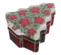 UKCOCO Boîte à Bonbons Forme de Sapin de Noël Boîte à Friandises Métal avec Couvercle Contenant pour Biscuits Monnaie