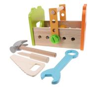 UKCOCO Boîte à Outils Bois Éducative pour Garçon Fille Kit Complet de Bricolage avec Marteau Tournevis Clés et Vis Apprentissage Précoce pour Garçons et Filles Cadeau Éveil Manuel et