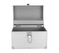 UKCOCO Boîte à Outils en Alliage D'aluminium, Malette Aluminium Verrouillable, Double Couche, Grand Compartiment Intérieur, Angle Droit, Argenté, pour Documents et Bijoux, Professionnels