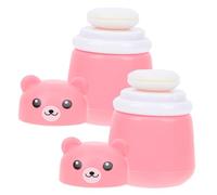 UKCOCO Boîte à Poudre Bébé 2 Pièces Petite Taille en Pp et Éponge Rose Houppette Douce pour Tout-petit Protection Peau Usage Voyage Bébé