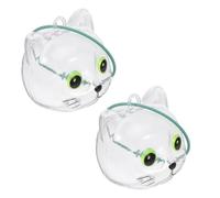 UKCOCO Boîte à Souvenirs pour Poils de Chat Transparente Lot de 2 Capsules Porte-Clés Vert Œil Pince à Épiler Porte-Clés Commémoratif Portable pour Rangement et Conservation des Poils