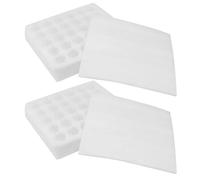 UKCOCO Boîte à Œufs en Mousse Perle Blanche avec Couvercle, Plateau de Rangement 30 Œufs, Design à Grille, pour Réfrigérateur et Supermarché, Lot de 2 Pièces