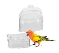 UKCOCO Boîte de Nourriture Transparente Antidébordement pour Perroquets Mangeoire Automatique Suspendue avec Séparateur pour Calopsittes et Petits Oiseaux Capacité et Distribution Facile