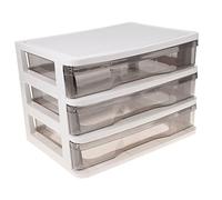 UKCOCO Boîte de Rangement à Tiroirs Transparente Organisateur Cosmétique Multifonction Boîte de Stockage Maquillage Portable et pour Bureau et Maison Capacité Blanche