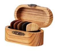 UKCOCO Boîte de Rangement Bois pour Médiators de Guitare Coffret Pratique et Portable Conteneur Stable pour Accessoires de Guitare Acoustique et Électrique pour Concerts et Voyages