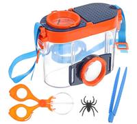 UKCOCO Boîte Dobservation Dinsectes avec Loupe Double Boîte Respirante avec Bretelle Pinces et Pincettes pour Conteneur Portable pour Lexploration et Lobservation des Insectes