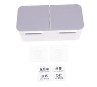 UKCOCO Boîte Murale Porte-Coton Démaquillant Multifonction en Plastique Gris, Étui De Rangement Anti-poussière pour Salle De Bain, Support Compact pour Lingettes Cosmétiques, Installation Suspendue