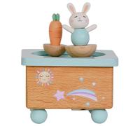 UKCOCO Boîte Musicale dansante avec Figurines de Petit Lapin et de Carotte | Décoration de table mignonne sur le thème des lapins pour chambre, bébé, étagère ou bureau, cadeau idéal pour les fêtes