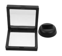 UKCOCO Boîte Vitrine Flottante pour Bijoux et Présentoir Transparent avec Base Ronde Noir pour Médaille Souvenirs et Décorations