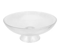 UKCOCO Bol à Fruits Verre Cristal à Pied Plateau de Service Transparent à Texture Verticale Grand Présentoir Décoratif pour Fruits et Salades Corbeille Élégante pour Cuisine et Table