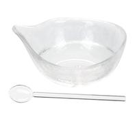 UKCOCO Bol à Mélanger En Verre Transparent Pour Huiles Essentielles Petit Format Avec Cuillère En Verre, Usage Salon De Beauté Et Masque Facial Diy, Accessoire Cosmétique Professionnel