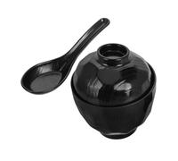 UKCOCO Bol à Soupe Miso Japonais avec Couvercle Bol Incassable pour Ramen Udon Soba Pho Résistant Au Lave-vaisselle Design Créatif et Moderne pour Préparation de Repas et Snacks