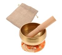 UKCOCO Bol Chantant Cuivre Fait Main avec et Coussin Bol Tibétain pour Yoga et Amélioration Du Sommeil Instrument de Prière Sonore Portatif