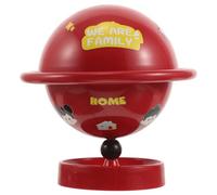 UKCOCO Bol de Rangement de Globe, avec Couvercle Rotatif | PP Rouge, Accès Tournant, pour Bureau et Entrée, Adapté aux Clés et Petits Objets