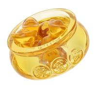 UKCOCO Bol Décoratif en Cristal de Citrine 9 Cm, Décoration Corne D’abondance pour Table et Bureau, Ornement Chinois pour Maison, Salon et Présents D’ouverture, Set 1 Pièce