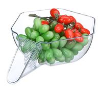 UKCOCO Bol Égouttoir Multifonction pour Cuisine Bassine Lavage Riz avec Filtration Fine et Bec Verseur Panier Drainant pour Fruits et Légumes
