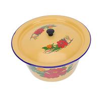 UKCOCO Bol Émail Vintage avec Couvercle Bol à Mélanger Rétro pour Cuisine Pot à Lard Maison à Épices Facile à Nettoyer et
