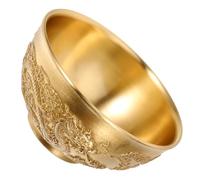 UKCOCO Bol Laiton Décoratif Bol de Richesse Oriental pour Bureau Maison Feng Shui Sculpture Double Dragon Stable et Pratique