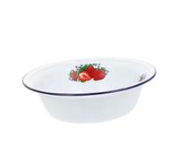 UKCOCO Bol Vintage Émaillé Motif Fraise Bassin Rétro Stable Antidérapant pour Soupe et Nouilles Usage Familial et Restauration