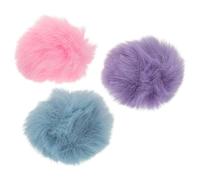 UKCOCO Bonnette Anti-Vent en Fourrure Pelucheuse 3 Pièces pour Microphone Lavalier 05-12 CM Pince du Bruit du Vent pour Podcast Streaming et Interviews en Extérieur