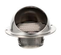 UKCOCO Bouche d'Aération Murale en Acier Inoxydable 304 Extracteur d'Air Rond Ventilation Extérieure Design Solide au Vent Compatible Hotte d'Aération