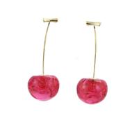 UKCOCO Boucles D’oreilles Cerise à Clous pour Femmes et Adolescentes, Pendentif Petit Fruit Rouge, Bijoux Fantaisie Légers, Présent pour Fêtes et Usage Quotidien