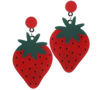 UKCOCO Boucles D’oreilles Goujon en Alliage de Fraise, 1 Paire, Couleur Vive, Bijoux Élégants Femmes, Usage Quotidien et Fêtes