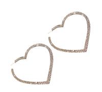 UKCOCO Boucles D’Oreilles Pendantes de Cœur Cristal 1 Paire Argenté 925 Aiguille Bijoux Féminins Élégants Accessoires D’Oreilles pour Mariage et Fête
