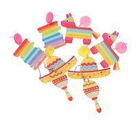 UKCOCO Boucles D’oreilles Pendantes Fiesta Et Mexicaines En Acrylique Coloré, 4 Paires Femme, Accessoires Fête D’été Carnaval, Décorations Bijoux Légères Et Originales