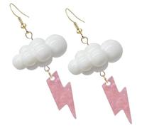 UKCOCO Boucles D’oreilles Pendantes Nuage et Éclair en Acrylique, Grand Format, Mode Météo, 1 Paire, Boucles D’oreilles Météo pour Filles, Style Années 80, Accessoires pour Fêtes