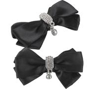 UKCOCO Boucles de Chaussures à Nœud en Cristaux Noirs, Clips Décoratifs Amovibles pour Femmes, Breloques Élégantes pour Décoration de Chaussures de Mariage et Fête, 1 Paire