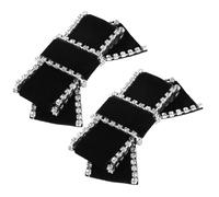 UKCOCO Boucles de Chaussures Nœud Velours avec Cristaux Amovibles Clips Décoratifs Élégants pour Femmes Accessoires Polyvalents pour Chaussures Sacs et Vêtements Noirs