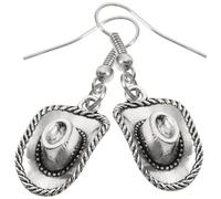 UKCOCO Boucles d'Oreilles Chapeau Cowboy Style Western pour Adolescentes Soirée et Fête