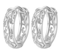 UKCOCO Boucles D'oreilles Créoles pour Homme en Alliage Métal Argenté, Style Rétro Dragon, 1 Paire Légère et Confortable, Bijoux Vintage Masculins Adaptés au Quotidien et Spectacles