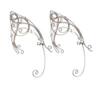 UKCOCO Boucles D'oreilles Elfes à Clipser pour Femmes, 2 Pièces en Cuivre Léger Argenté, Design Simple et Élégant, Accessoires pour Cosplay et Costumes à Thème