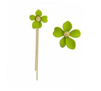 UKCOCO Boucles D'oreilles Pendantes Fleur de Narcisse pour Femme, Alliage Vert Élégant, Design Classique, pour Fête la Plage ou Vacances