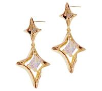 UKCOCO Boucles D'oreilles Puces en Métal avec Cristaux Incrustés, Boucles D'oreilles Étoile pour Femmes, Légères et Décoratives, Bijoux Mode pour Occasions Spéciales