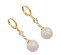 UKCOCO Boucles Oreilles Femme Longues Pendantes Perles Faux Bijoux Élégants Mode Quotidienne Charmantes
