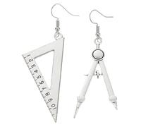 UKCOCO Boucles Oreilles Pendantes avec Motif Original de Règle et Ciseaux pour Femmes Bijoux et Amusants pour Toutes Occasions