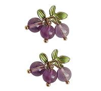 UKCOCO Boucles Oreilles Raisin Pour Femmes Petites Boucles Oreilles Perles De Cristal Bijoux Minimalistes
