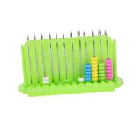 UKCOCO Bouliers De Comptage à 12 Tiges en Plastique Vert pour Garçon Et Filles, Boulier Éducatif Mathématique 12 Rangées, Outil d'apprentissage Préscolaire Portable pour Calcul Mental