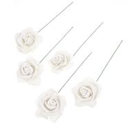 UKCOCO Bouquet de 50 Pièces de Roses Artificielles Blanches en Mousse Décoration de Fleur Artificielle Réaliste pour Mariage Ornement Floral Maison et Fête