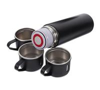 UKCOCO Bouteille Acier Inoxydable Flacon Sous Vide Capacité avec Bouchons et Portable Bouteille Eau pour Sport et Voyage Coffret Cadeau Noir