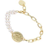 UKCOCO Bracelet Chaîne Perles Asymétrique Femme Bijou Poignet Décoratif Chic Design Original Visage Humain Accessoire Mode Élégant