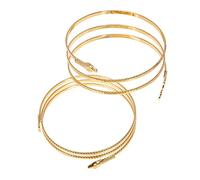 UKCOCO Bracelet de Bras Style Punk Élégant Serpent Design Ajustable en Alliage Or et Finition Soignée Lot de 2 Pièces pour Femme
