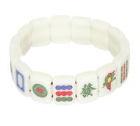 UKCOCO Bracelet Extensible de Mahjong Créatif en Acrylique, Bijoux Légers pour Femme, Présent Saint-valentin, Taille 18 Mm, Accessoire Chic pour Usage Quotidien et Occasions Spéciales