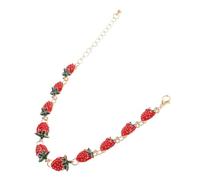 UKCOCO Bracelet Fraise Ajustable Fin Élégant pour Femme Charm Fruit Délicat Anniversaire Petite Amie